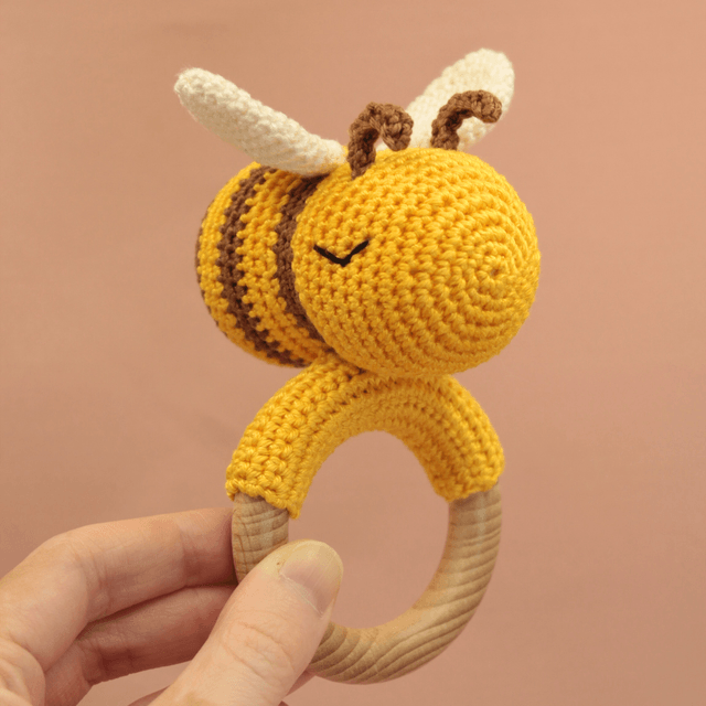 Hochet Abeille - Jaune et Marron